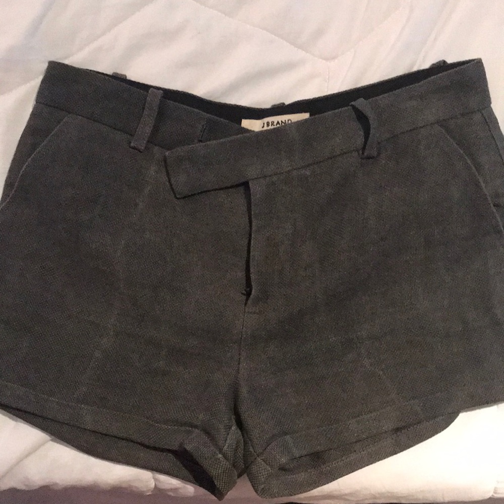 J Brand linen green shorts